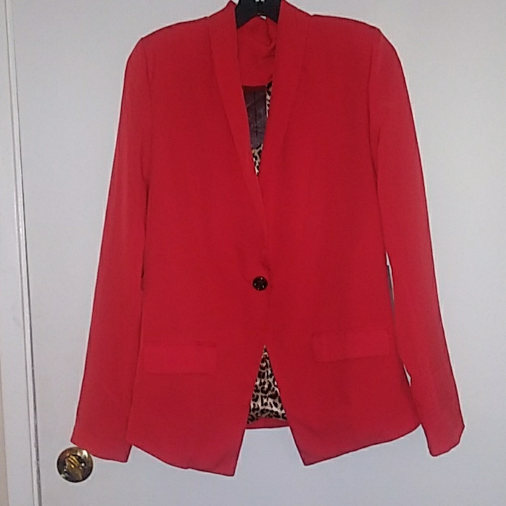 Red Cheeta Print Blazer